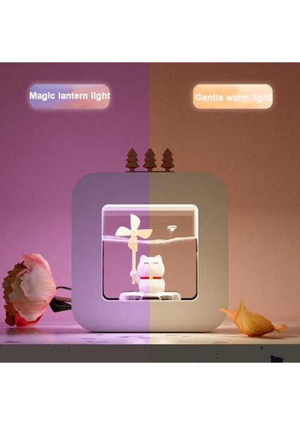 400 ml Hava Nemlendirici Taşınabilir Aroma Yağı Difüzörü USB LED Işık Aromaterapi Kablosuz Sevimli Sevimli Hava Nemlendirici Pembe (Yurt Dışından)