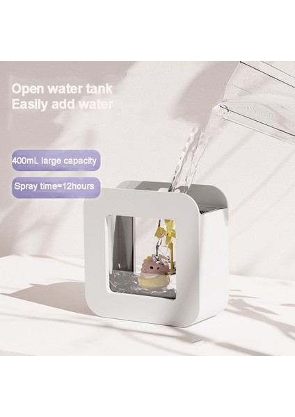 400 ml Hava Nemlendirici Taşınabilir Aroma Yağı Difüzörü USB LED Işık Aromaterapi Kablosuz Sevimli Sevimli Hava Nemlendirici Pembe (Yurt Dışından)