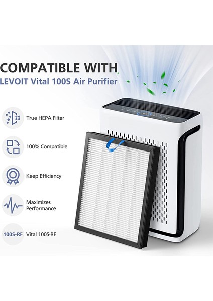 Vital 100S Hava Temizleme Cihazı Için Hepa Filtre, Yüksek Verimli Aktif Karbon Ön Filtre, Vital 100S-RF, 2'li Paket (Yurt Dışından) fırsatları