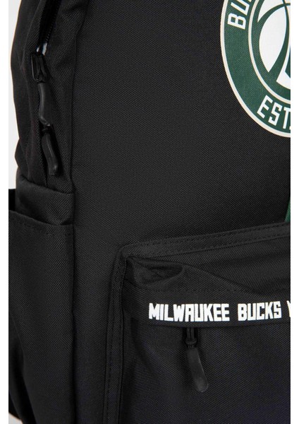 Unisex NBA Milwaukee Bucks Su İtici Kumaş Okul Çantası A4614AXNS