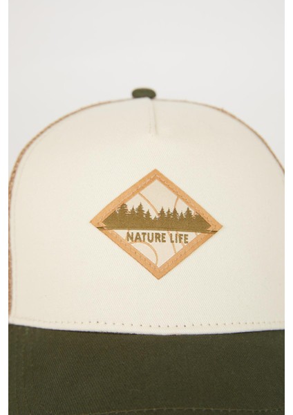 Erkek Etiket Baskılı Dokuma Beyzbol Basketbol Şapkası B7994AX24SM