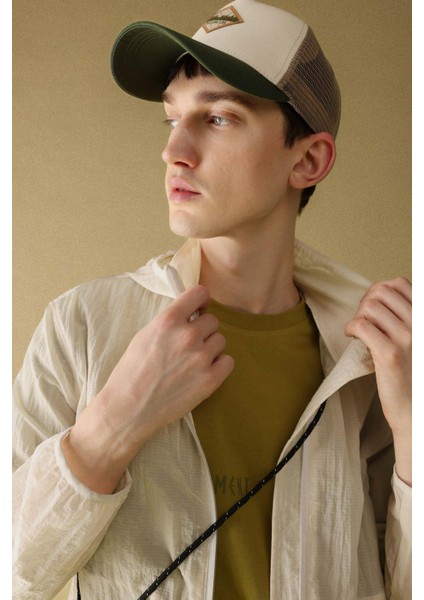 Erkek Etiket Baskılı Dokuma Beyzbol Basketbol Şapkası B7994AX24SM