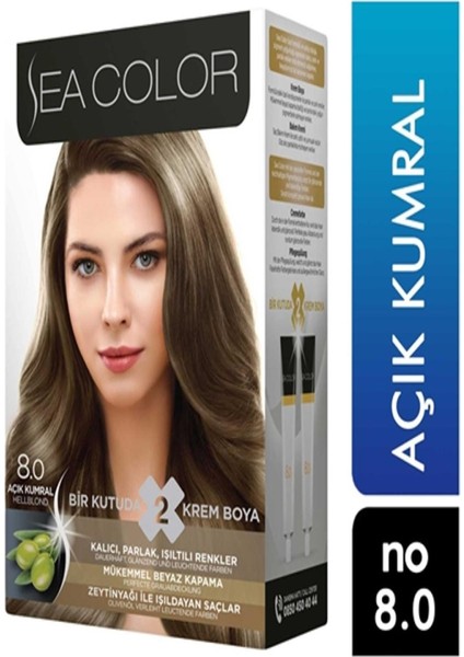 Saç Boyası Açık Kumral Set Boya 8.0