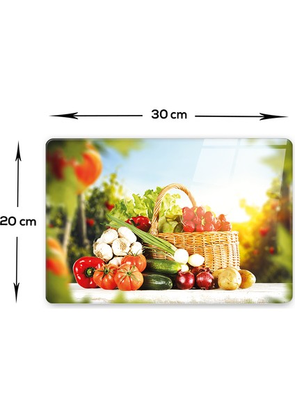 Sebze Sepeti | Cam Kesme Tahtası - Cam Kesme Tablası | 20cm x 30cm fırsatları
