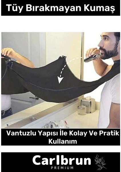 Premium Pratik Vakumlu Aynaya Yapıştırma Aparatlı Evde Saç Sakal Kesme Siyah Tıraş Örtüsü - 2 Adet