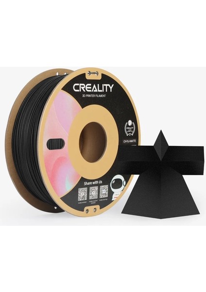 Cr-Pla Mat Siyah 1.75MM Pla 3D Baskı Filamenti 1kg