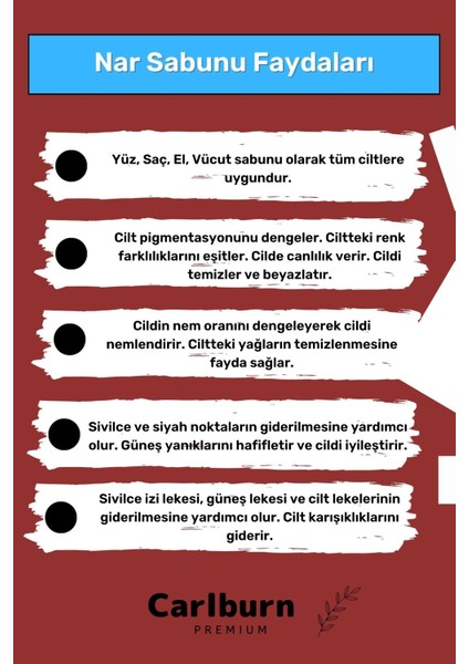 Özel Doğal Organik Güzel Kokulu El Yüz Saç Vücut Cilt 3'Lü Nar Sabunu modelleri