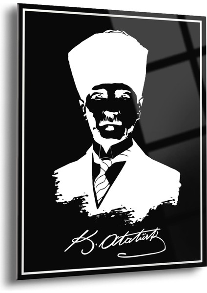 Atatürk Cam Tablo - Cam Tablolar - Atatürk Tablo - Atatürk Portresi - Atatürk Tablosu - Ata089