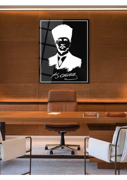 Atatürk Cam Tablo - Cam Tablolar - Atatürk Tablo - Atatürk Portresi - Atatürk Tablosu - Ata089