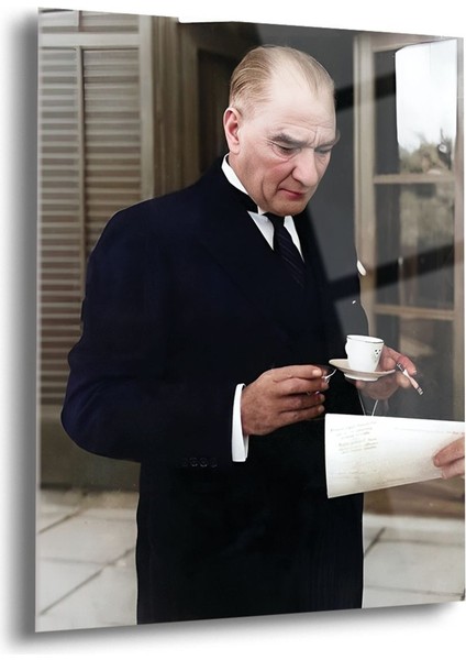 Atatürk Cam Tablo - Cam Tablolar - Atatürk Tablo - Atatürk Portresi - Atatürk Tablosu - Ata024