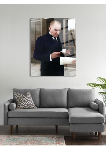 Atatürk Cam Tablo - Cam Tablolar - Atatürk Tablo - Atatürk Portresi - Atatürk Tablosu - Ata024