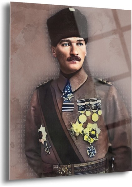 Atatürk Cam Tablo - Cam Tablolar - Atatürk Tablo - Atatürk Portresi - Atatürk Tablosu - Ata014