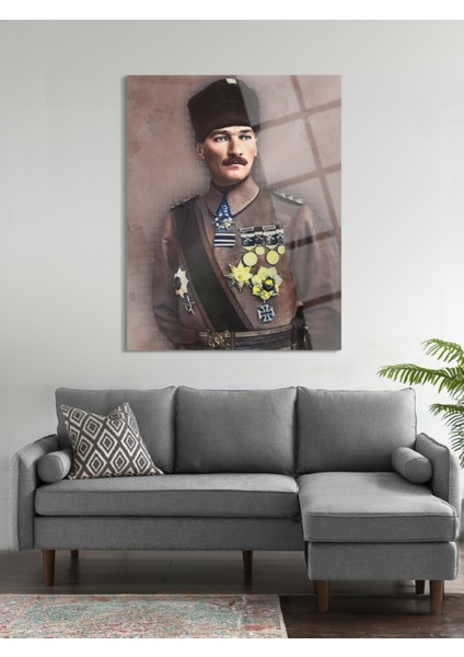 Atatürk Cam Tablo - Cam Tablolar - Atatürk Tablo - Atatürk Portresi - Atatürk Tablosu - Ata014