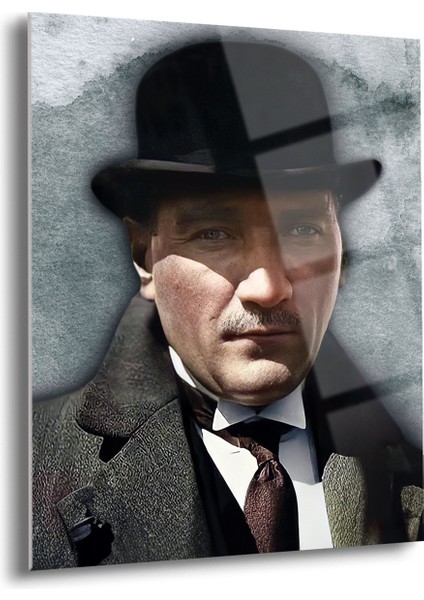 Atatürk Cam Tablo - Cam Tablolar - Atatürk Tablo - Atatürk Portresi - Atatürk Tablosu - Ata001