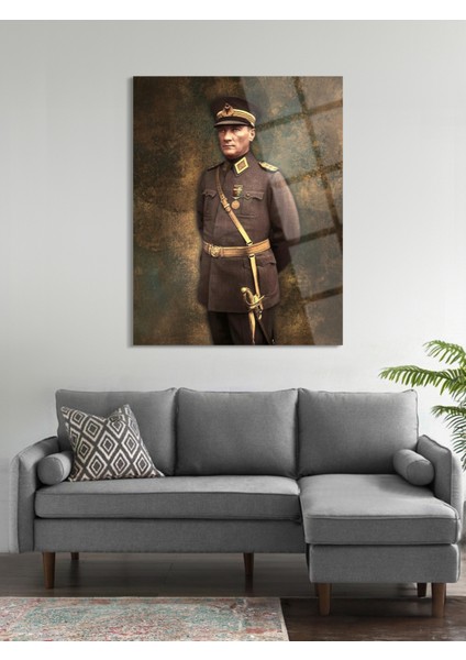 Atatürk Cam Tablo - Cam Tablolar - Atatürk Tablo - Atatürk Portresi - Atatürk Tablosu - Ata015