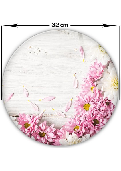 Pembe Kasımpatı | Cam Kesme Tahtası - Cam Kesme Tablası | Çap 32cm fırsatları