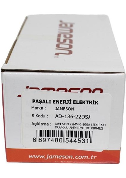 22Mm 0-100A Ledli Akım Trafolu Ampermetre Kırmızı fırsatları