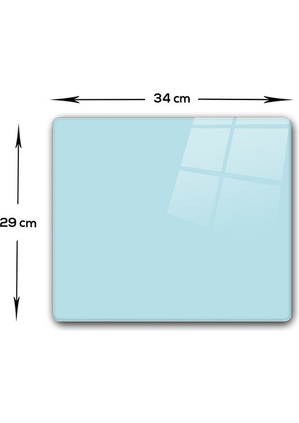 Düz Renk - Pudra Mavi | Cam Kesme Tahtası - Cam Kesme Tablası |29cm x 34cm fırsatları