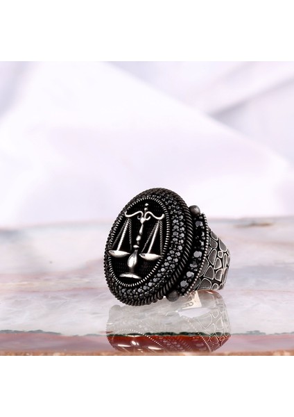 925 Ayar Gümüş Mikro Taşlı Adalet Model Yüzük fiyatları