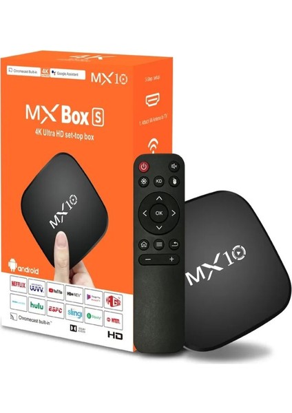 Android Box Tv Mx Box S Akıllı Tv Kutusu 2.4ghz Wifi