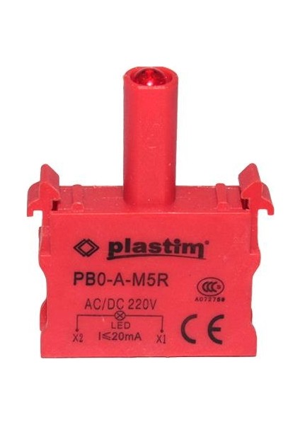 PLASTİM 220V AC Buton Kırmızı Led Kontak ( 6 Adet )