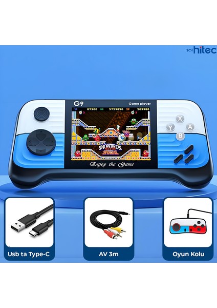 G9 Retro 3.0 Inç Tv Bağlanan 2.joystickli Oyun Konsolu Mavi (666 Klasik Oyunlar) fırsatları
