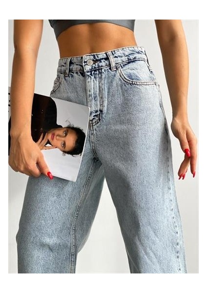 Yüksek Bel Palazzo Kadın Jean Pantolon fırsatları