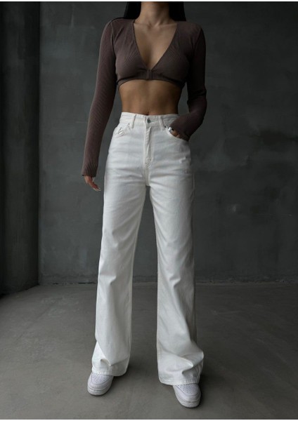 Yüksek Bel Palazzo Kadın Jean Pantolon indirimleri