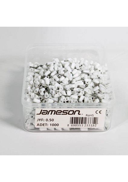 JYF-0.50 FRANSIZ NORMU İZOLELİ KABLO YÜKSÜK (0,5 MM-BEYAZ) (1000 ADET )