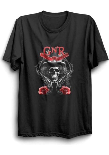 Guns N' Roses, Skull Slash, Rock Metal %100 Pamuk Tişört
