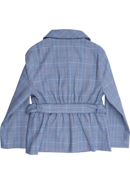 Dokuma Mavi Ekose Baharlık Kız Çocuk Ceket indirimleri