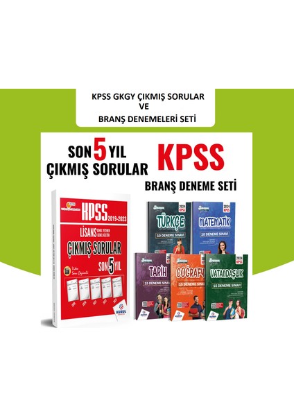 Kurul Yayıncılık 2024 KPSS GYGK Branş Denemeleri Seti ve Son 5 Yıl Çıkmış Sorular Video Çözümlü