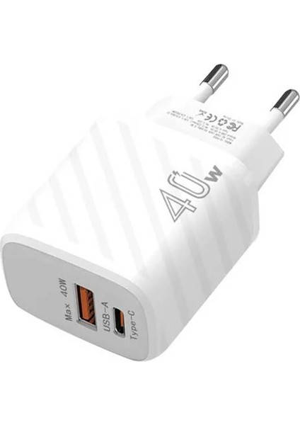 Şarj Akım Korumalı Qc3.0 Pd Ultra Hızlı 40W Şarj Adaptörü Samsung Huawei Iphone Şarj Başlık