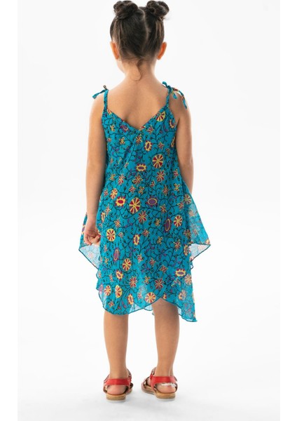 Afrodit Vual Yazlık Çocuk Elbise Turkuaz 6201 fiyatları