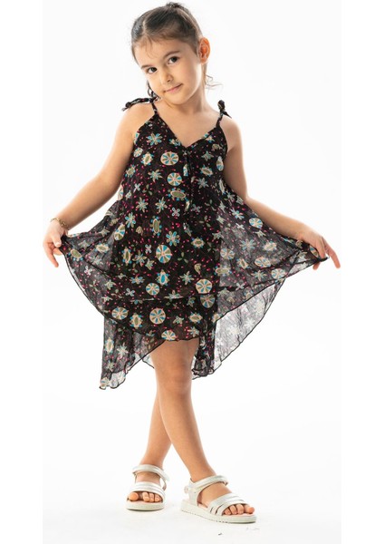 Afrodit Vual Yazlık Çocuk Elbise Siyah 6200 fırsatları