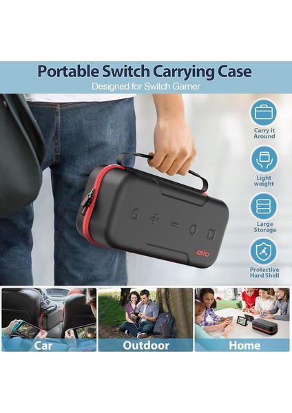 Gd 34 Nintendo Switch Seyahat Çantası Travel Bag Kırmızı OLED