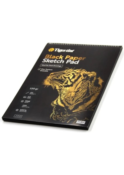 Siyah Eskiz Defteri 120 gr A4 40 Yaprak