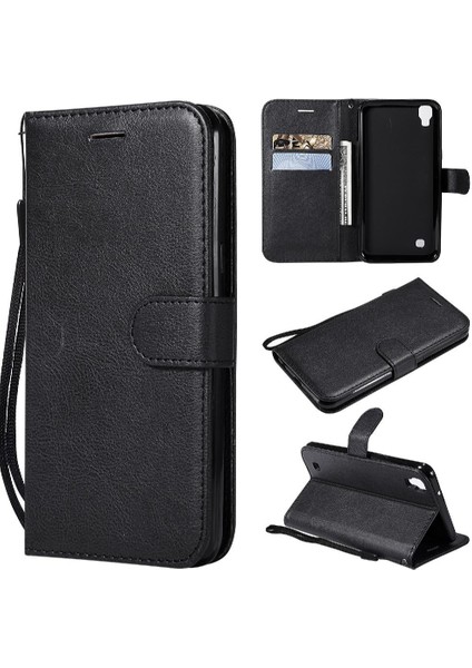 Lg x Güç Iş Cüzdan Telefon Kılıfı Için Flip Case Klasik Düz Renk (Yurt Dışından)