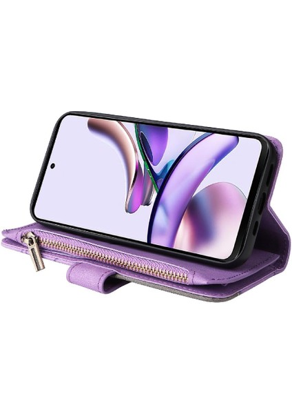 Motorola Moto G13 Iki Renkli Dikiş Fermuar Cüzdan Tarzı Dokuz (Yurt Dışından) fırsatları