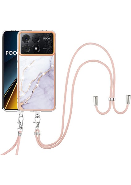 Xiaomi Poco X6 Pro Mermer Crossbody Kordon Askısı Tampon Yumuşak (Yurt Dışından)