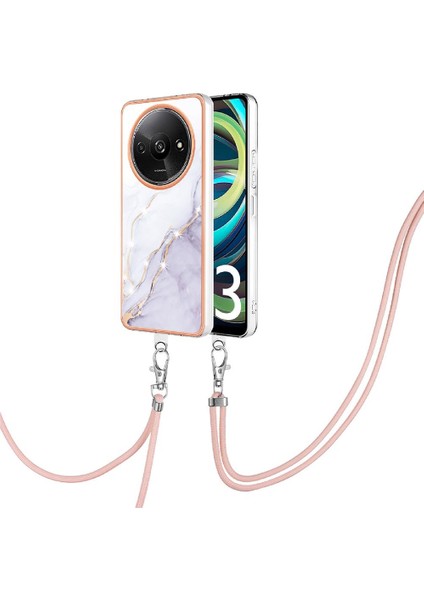 Xiaomi Redmi A3 Crossbody Kordon Askısı Tampon Mermer Yumuşak (Yurt Dışından)