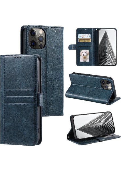 Iphone 12 Mini Kickstand Cüzdan 6 Kart Yuvaları Pu Deri Için Flip Case (Yurt Dışından)
