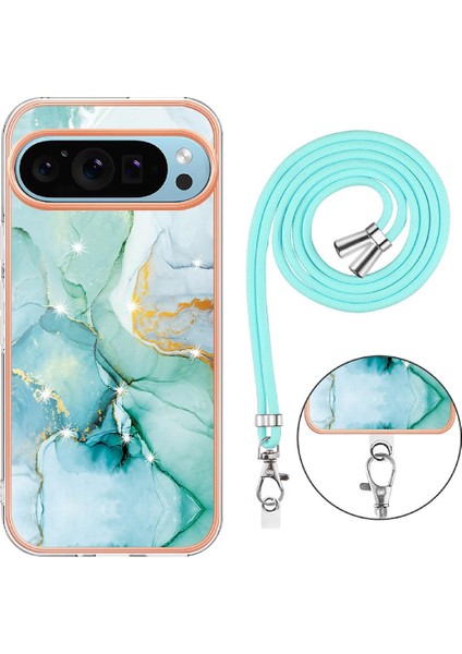 Google Piksel 9 Tampon Anti-Scratch Yumuşak Mermer Crossbody Kordon Için Kılıf (Yurt Dışından) modelleri