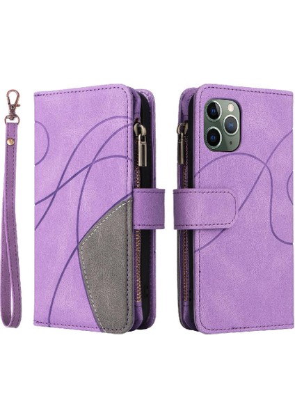 Kart ile IPhone 11 Pro Kickstand Koruyucu Fermuar Cüzdan Tarzı (Yurt Dışından)