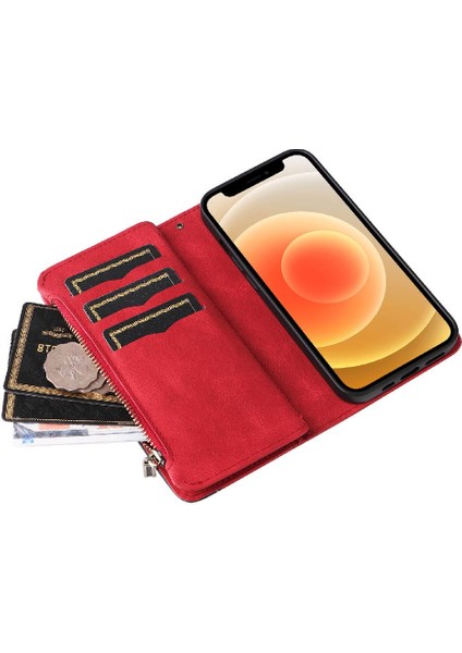 Kart Yuvası Standı Fermuar ile IPhone 12 Mini Kickstand Koruyucu Kılıf (Yurt Dışından) fırsatları