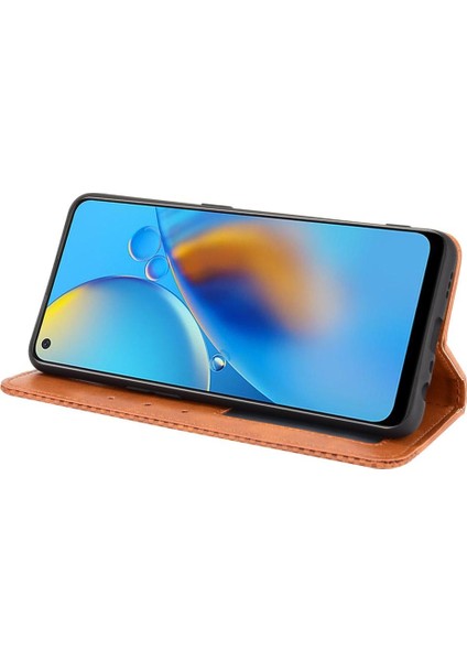 Oppo A74 4g Manyetik Kapatma Cüzdan Pu Deri Için Kılıf (Yurt Dışından)