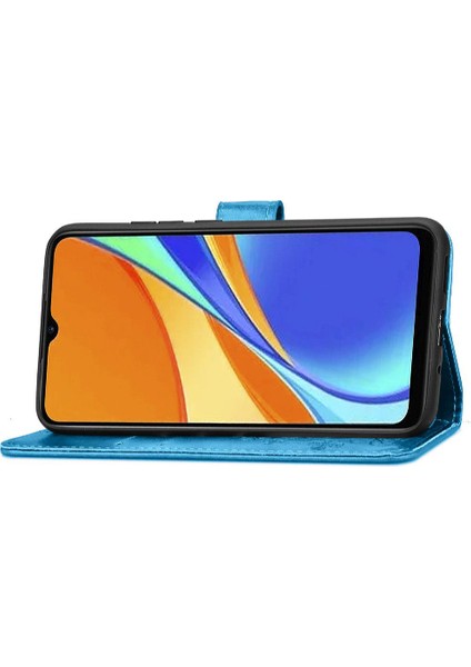 Xiaomi Redmi 9c Için Kılıf Kısa Kayış Kapak Kapak Dört Yapraklı Yonca Zarif (Yurt Dışından)