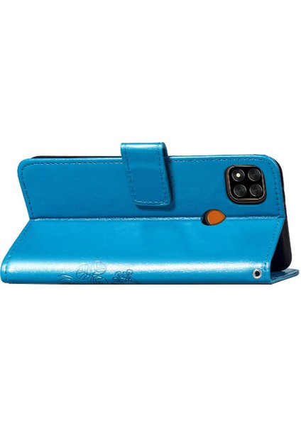 Xiaomi Redmi 9c Için Kılıf Kısa Kayış Kapak Kapak Dört Yapraklı Yonca Zarif (Yurt Dışından)