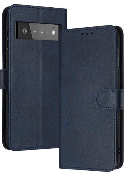 Kart Yuvası Pu Deri Kickstand ile Google Piksel 6 Pro Için Flip Case (Yurt Dışından)