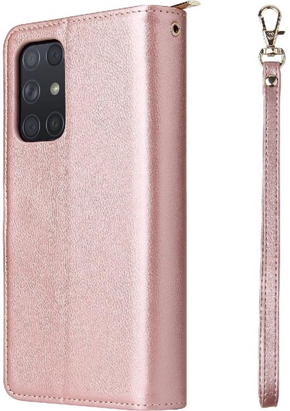 Samsung Galaxy A72 5g Için Kılıf El Kayışı Kart Tutucu Kılıf ile Kapak Çevirin (Yurt Dışından)